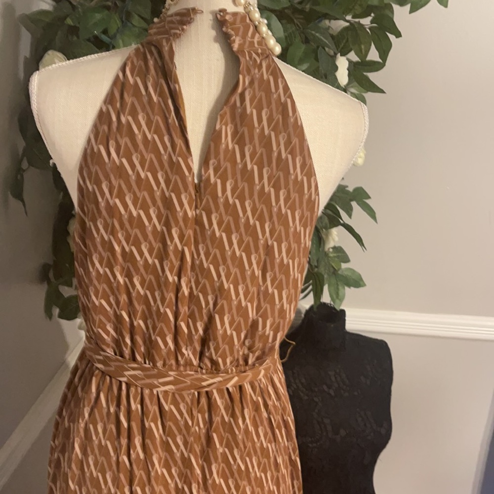 Worthington 🤎🤎🤎Sleeveless Geometric Midi A-Line Dress - Picture 6 of 7
